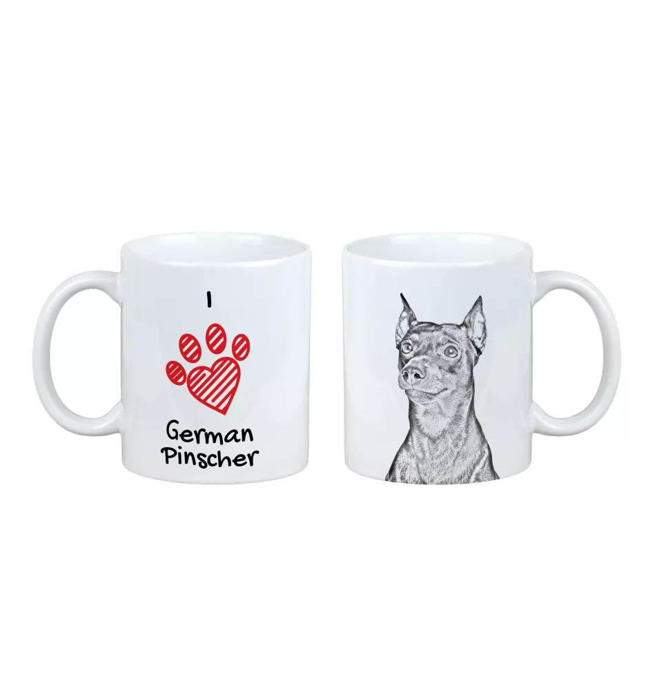 Pinscher allemand - tasse avec chien, une tasse adorable avec une illustration, un cadeau avec votre photo de la marque Art-Dog