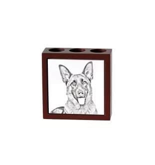 Berger allemand, Berger d'Alsace, Berger alsacien - porte-stylo avec chien, organiseur de bureau avec impression, décoration de bureau personnalisée de la marque Art-Dog