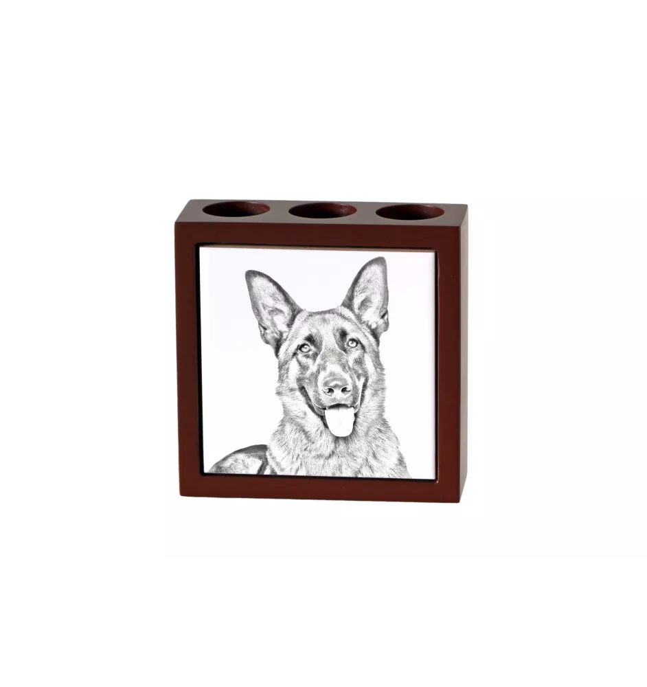 Berger allemand, Berger d'Alsace, Berger alsacien - porte-stylo avec chien, organiseur de bureau avec impression, décoration de bureau personnalisée de la marque Art-Dog