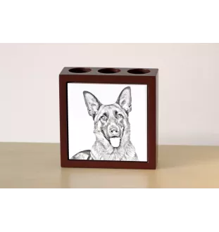 Berger allemand, Berger d'Alsace, Berger alsacien - porte-stylo avec chien, organiseur de bureau avec impression, décoration de bureau personnalisée de la marque Art-Dog