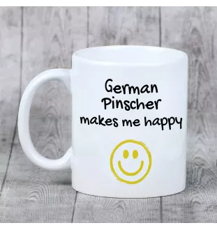 Deutscher Pinscher - Tasse mit Hund, fröhliche Tasse für Hundeliebhaber, personalisiertes Geschenk der Marke Art-Dog