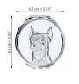 German Pinscher - Pocket mirror with a dog, personalized mirror for a purse, compact mirror with Art-Dog brand print.