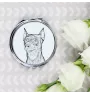 German Pinscher - Pocket mirror with a dog, personalized mirror for a purse, compact mirror with Art-Dog brand print.