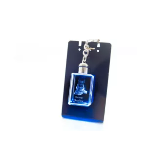 German Shepherd Dog, Alsatian Wolf Dog - Crystal key ring with dog photo, illuminated key ring, unique gift by Art-Dog brand