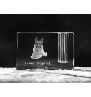 Owczarek niemiecki penholder kryształowy z psem Art-Dog