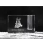 German Shepherd Dog, Alsatian Wolf Dog - Pen stand, crystal organiser with dog photo, unique desk decoration by Art-Dog brand