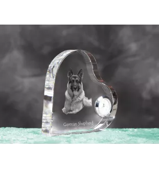 Owczarek niemiecki zegar w kształcie serca z psem Art-Dog