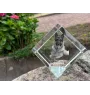 Berger allemand, Berger d'Alsace, Berger alsacien - un cube de cristal avec une photo, une photo de cheval dans le cristal, un presse-papiers cubique de la marque Art-Dog