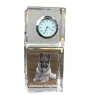 German Shepherd Dog, Alsatian Wolf Dog - crystal clock with a photo, a photo of a dog in crystal, personalized desk clock by Art-Dog brand
