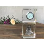 German Shepherd Dog, Alsatian Wolf Dog - crystal clock with a photo, a photo of a dog in crystal, personalized desk clock by Art-Dog brand