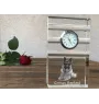 German Shepherd Dog, Alsatian Wolf Dog - glass clock with a photo, photo of a dog in crystal, personalized standing office clock by Art-Dog brand