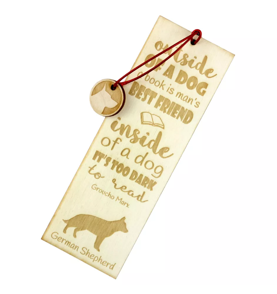 German Shepherd Dog, Alsatian Wolf Dog - dog bookmark, personalized bookmark, gift for bookworm from Art-Dog brand