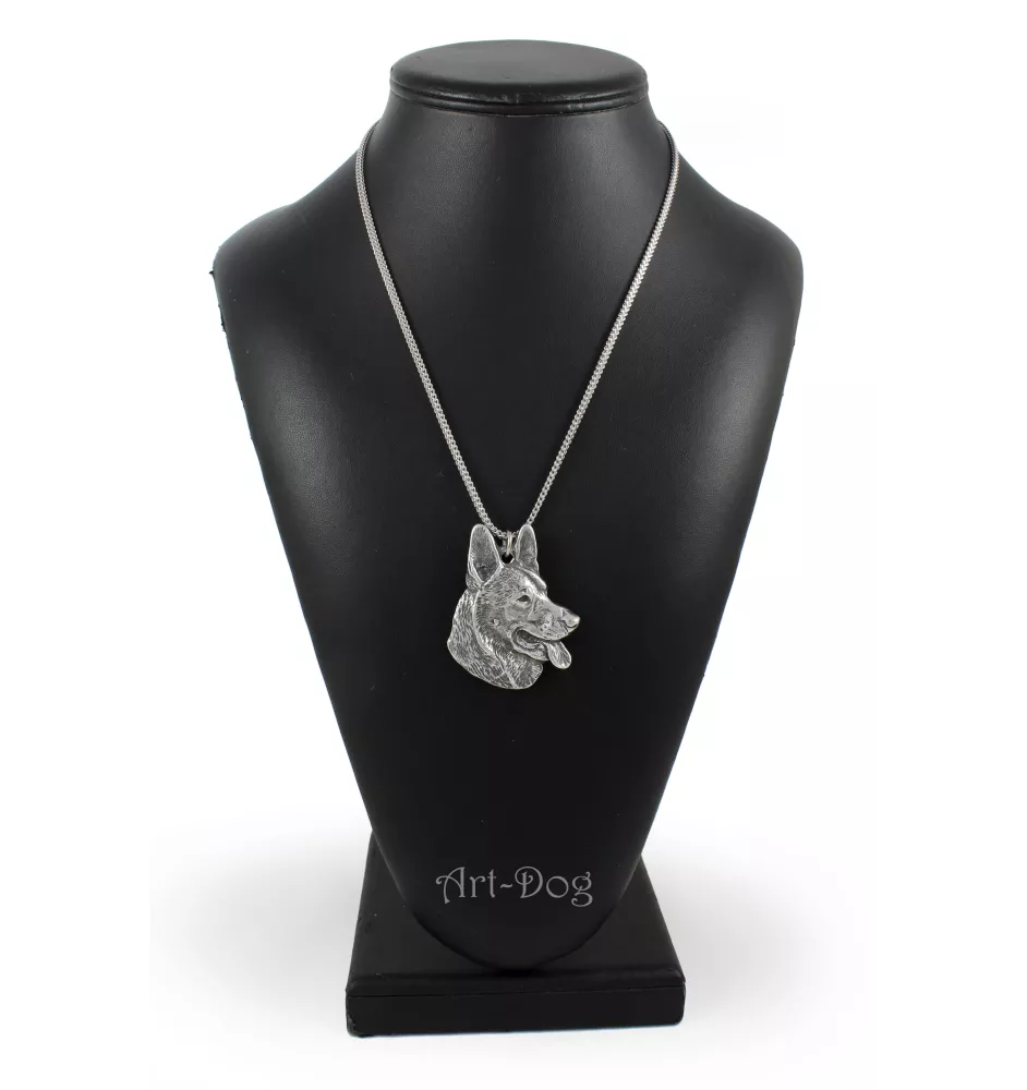 Owczarek niemiecki posrebrzany naszyjnik na łańcuszku Art-Dog