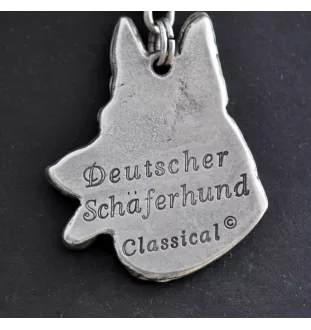 German Shepherd Dog, Alsatian Wolf Dog - necklace with a dog, dog pendant on a silver chain, unique jewelry from the Art-Dog brand