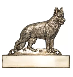 Deutscher Schäferhund - Haustürschild mit Hund, Messingschild mit Namen, personalisiertes Türschild mit Markennamen Art-Dog