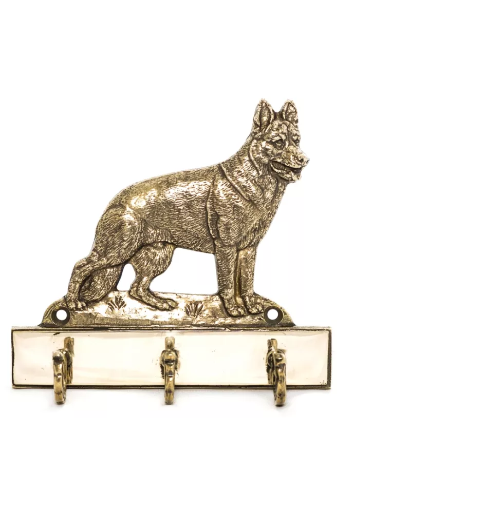 Deutscher Schäferhund - Schlüsselhalter mit Hund, Messinggriff für Hundezubehör, elegante Dekoration für den Flur der Marke Art-Dog