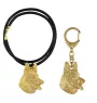 Berger allemand, Berger d'Alsace, Berger alsacien - porte-clés et collier avec chien dans une boîte, produit plaqué or de haute qualité, marque Art-Dog