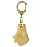 Berger allemand, Berger d'Alsace, Berger alsacien - porte-clés et collier avec chien dans une boîte, produit plaqué or de haute qualité, marque Art-Dog