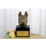 Berger allemand, Berger d'Alsace, Berger alsacien - une urne avec une gravure et une sculpture de chien, un dernier adieu, un produit fait à la main de la marque Art-Dog