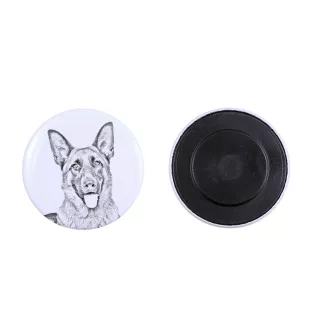 Berger allemand, Berger d'Alsace, Berger alsacien - aimant avec un œil de chien, exceptionnellement léger, aimant puissant, produit fabriqué à la main par la marque Art-Dog