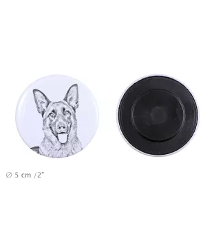 Deutscher Schäferhund Magnet mit einem Hundepfotenabdruck, außergewöhnlich leicht, starker Magnet, handgefertigtes Produkt der Marke Art-Dog