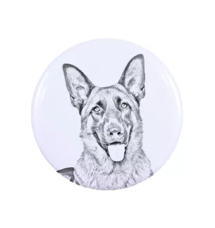 German Shepherd Dog, Alsatian Wolf Dog - magnet with a dog's pupil, exceptionally light, strong magnet, handmade product by the Art-Dog brand