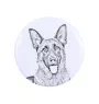 German Shepherd Dog, Alsatian Wolf Dog - magnet with a dog's pupil, exceptionally light, strong magnet, handmade product by the Art-Dog brand