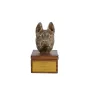Berger allemand, Berger d'Alsace, Berger alsacien - urne pour les cendres du chien avec une statuette, petite urne pour chien, urne personnalisée avec le buste du chien de la marque Art-Dog