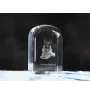 German Shepherd Dog, Alsatian Wolf Dog - crystal cube with a photo, photo of a dog in crystal, cubic paperweight from Art-Dog brand