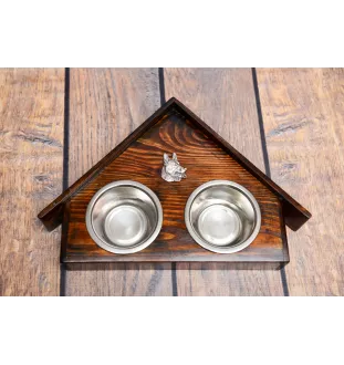 Berger allemand, Berger d'Alsace, Berger alsacien - support en bois avec des bols pour chien, bols pour chien décoratifs, cadeau pour l'adoption d'un chien de la marque Art-Dog