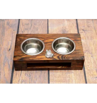 Deutscher Schäferhund - Holzständer mit Näpfen für Hunde, Edelstahlnäpfe, Geschenk zur Adoption eines Hundes von der Marke Art-Dog