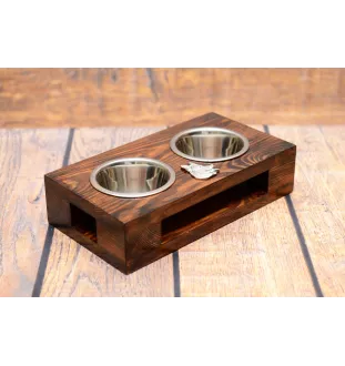 Deutscher Schäferhund - Holzständer mit Näpfen für Hunde, Edelstahlnäpfe, Geschenk zur Adoption eines Hundes von der Marke Art-Dog