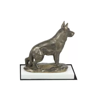 Owczarek niemiecki statuetka na białym drewnie Art-Dog