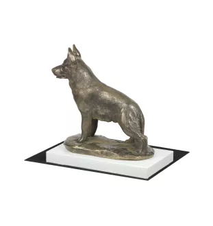 Owczarek niemiecki statuetka na białym drewnie Art-Dog