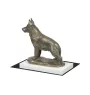 Deutscher Schäferhund - Hundestatue, Figur auf weißem Sockel, Trophäe für die Art-Dog-Hundeaustellung.