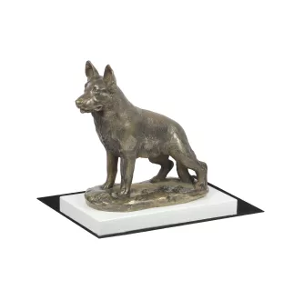 Owczarek niemiecki statuetka na białym drewnie Art-Dog