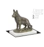 Deutscher Schäferhund - Hundestatue, Figur auf weißem Sockel, Trophäe für die Art-Dog-Hundeaustellung.