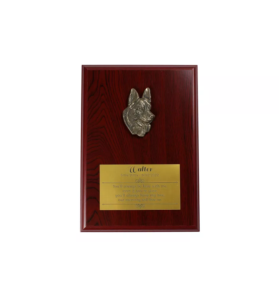 German Shepherd Dog, Alsatian Wolf Dog I - bas-relief of a dog, small decoration, realistic plaque with the Art-Dog brand