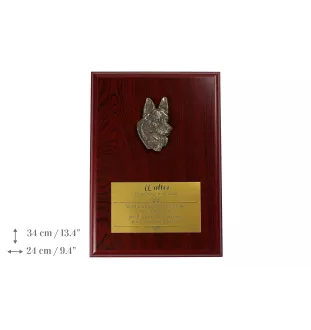 Deutscher Schäferhund I - Flachrelief eines Hundes, kleiner Dekor, realistische Plakette mit Hund von der Marke Art-Dog
