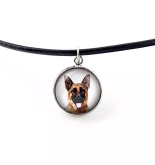 German Shepherd Dog, Alsatian Wolf Dog - jewelry with your photo box, set of necklace and earrings, personalized products from the Art-Dog brand