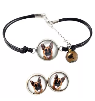 German Shepherd Dog, Alsatian Wolf Dog - a set of jewelry with your photo, a woman's ornament, handmade item, a product made with passion for creating the Art-Dog brand.