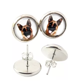 Deutscher Schäferhund - Ohrringe in einer Schachtel, Ihr Foto, handgefertigter Schmuck, Eigenmarke von Art-Dog.