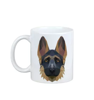 Berger allemand, Berger d'Alsace, Berger alsacien I - tasse avec une photo et un motif de chien géométrique Art-Dog