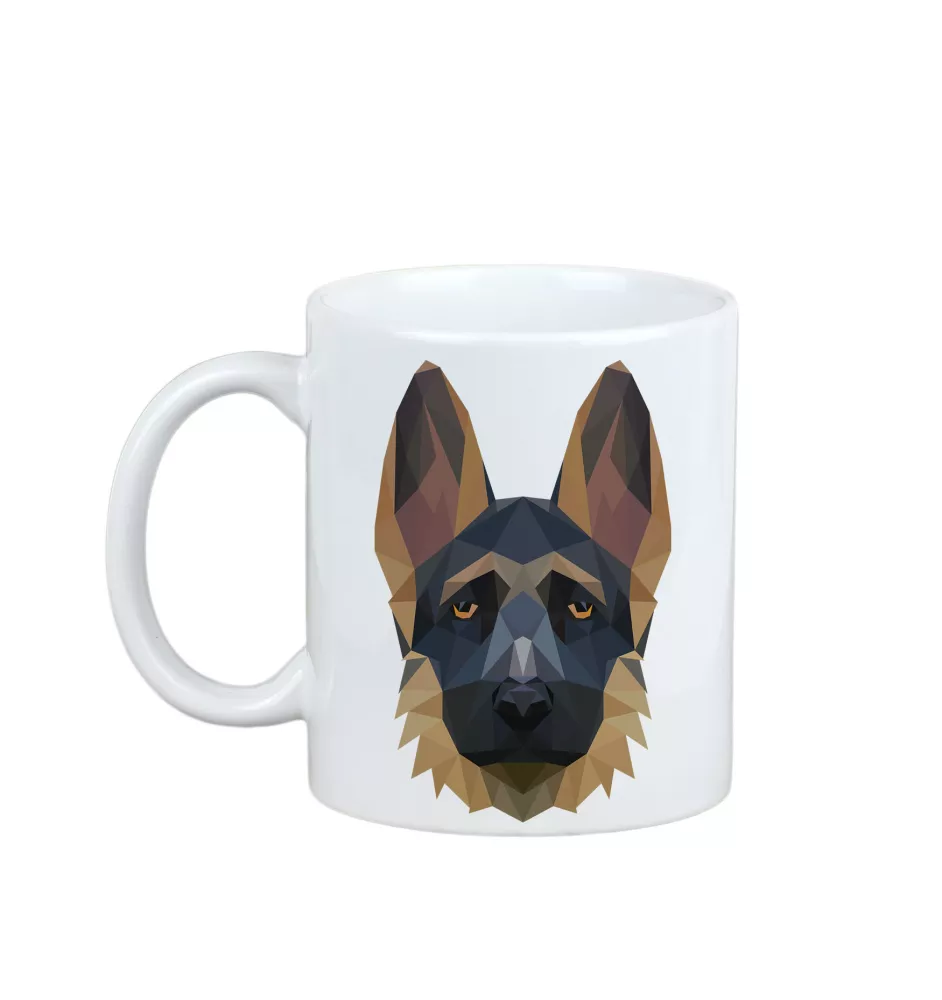 Deutscher Schäferhund I - Becher mit einem Bild und dem Schriftzug geometrischer Hund Art-Dog