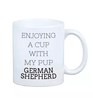 Berger allemand, Berger d'Alsace, Berger alsacien I - tasse avec une photo et un motif de chien géométrique Art-Dog