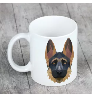Deutscher Schäferhund I - Becher mit einem Bild und dem Schriftzug geometrischer Hund Art-Dog
