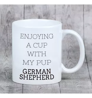 Berger allemand, Berger d'Alsace, Berger alsacien I - tasse avec une photo et un motif de chien géométrique Art-Dog