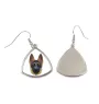 Berger allemand, Berger d'Alsace, Berger alsacien I - boucles d'oreilles avec une photo et un motif de chien géométrique Art-Dog