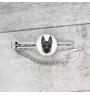 Berger allemand, Berger d'Alsace, Berger alsacien I - épingle de cravate géométrique avec photo et inscription Art-Dog
