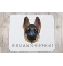 Deutscher Schäferhund I - geometrisches Mauspad mit Bild und Aufschrift von Art-Dog